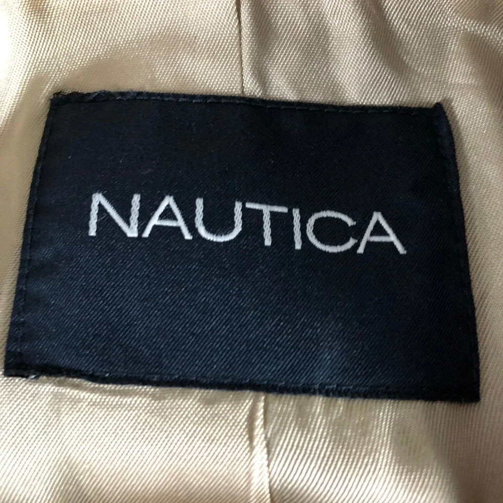 Nautica Mens‎ Beige Cotton Two Button Blazer Sport Coat Jacket